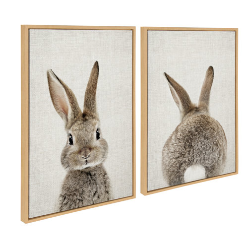 Gracie Oaks Cute Bunny Animal Portrait Wall Art Wayfair